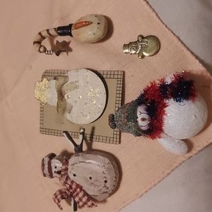 Set of Five Snowmen Pins